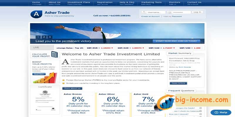 سرمایه گذاری دلاری در Asher Trade